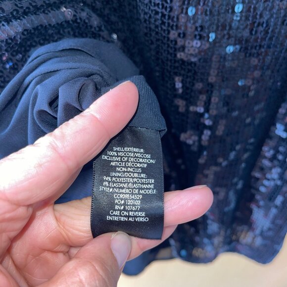 Alice Olivia Womens Dress Size 6 Black Kamryn Sequin Cowl Back Mini New - Picture 4 of 9